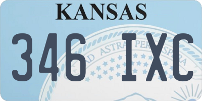 KS license plate 346IXC