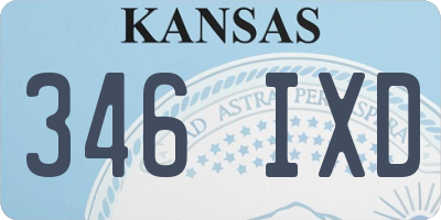 KS license plate 346IXD