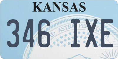 KS license plate 346IXE