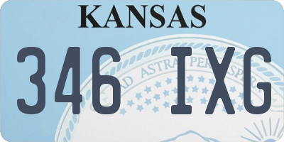 KS license plate 346IXG