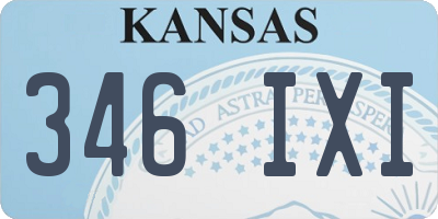 KS license plate 346IXI