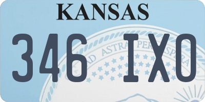 KS license plate 346IXO
