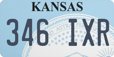 KS license plate 346IXR