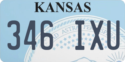 KS license plate 346IXU