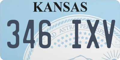 KS license plate 346IXV