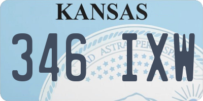 KS license plate 346IXW