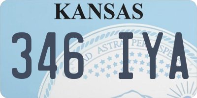 KS license plate 346IYA