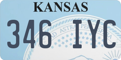 KS license plate 346IYC