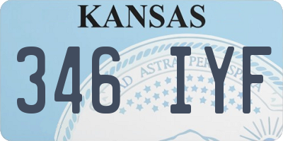 KS license plate 346IYF
