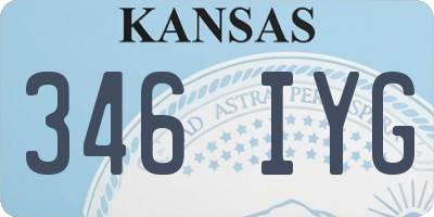 KS license plate 346IYG