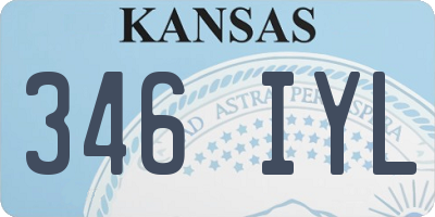 KS license plate 346IYL