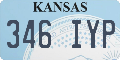 KS license plate 346IYP