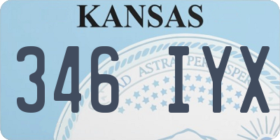 KS license plate 346IYX