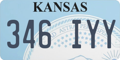 KS license plate 346IYY