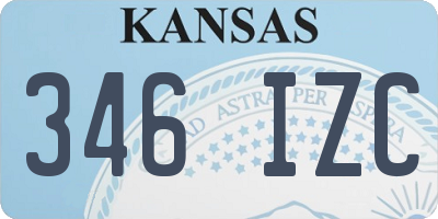 KS license plate 346IZC