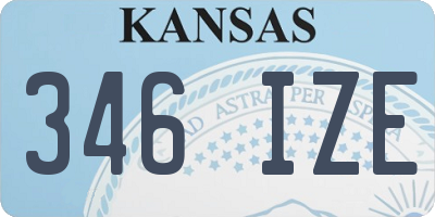 KS license plate 346IZE