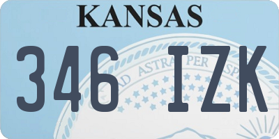 KS license plate 346IZK