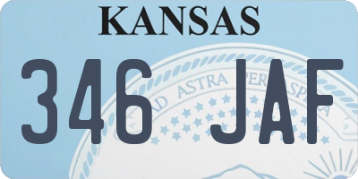 KS license plate 346JAF