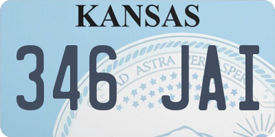 KS license plate 346JAI