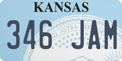 KS license plate 346JAM