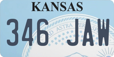 KS license plate 346JAW