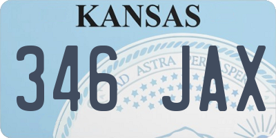 KS license plate 346JAX