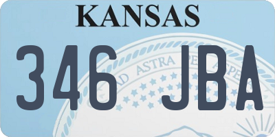 KS license plate 346JBA