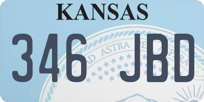 KS license plate 346JBD