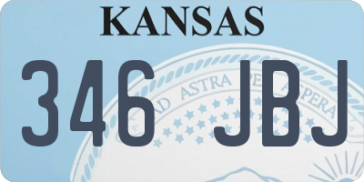KS license plate 346JBJ