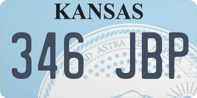 KS license plate 346JBP