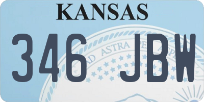 KS license plate 346JBW