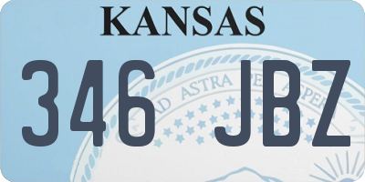 KS license plate 346JBZ