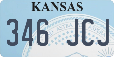 KS license plate 346JCJ