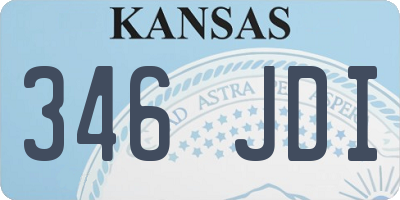 KS license plate 346JDI