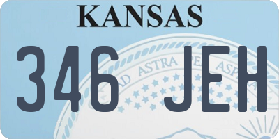 KS license plate 346JEH