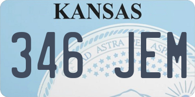 KS license plate 346JEM
