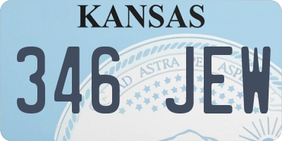 KS license plate 346JEW