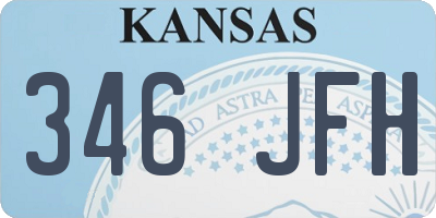 KS license plate 346JFH