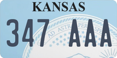 KS license plate 347AAA