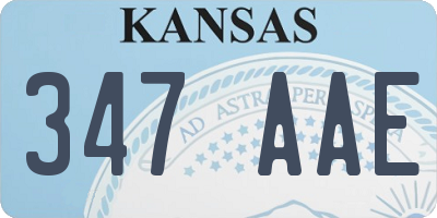 KS license plate 347AAE