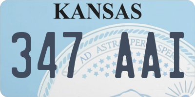 KS license plate 347AAI