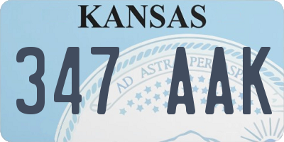 KS license plate 347AAK