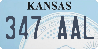 KS license plate 347AAL
