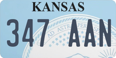 KS license plate 347AAN