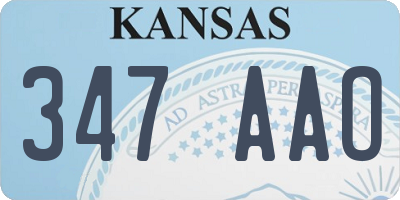 KS license plate 347AAO