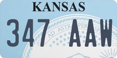 KS license plate 347AAW