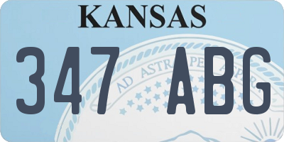 KS license plate 347ABG