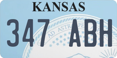 KS license plate 347ABH