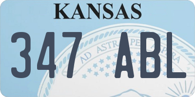KS license plate 347ABL