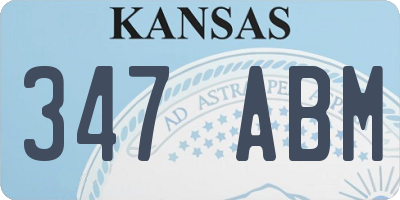 KS license plate 347ABM